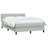 vidaXL Boxspringbett mit Matratze Hellgrau 160x210 cm Samt