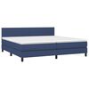 vidaXL Boxspringbett mit Matratze & LED Blau 200x200 cm Stoff