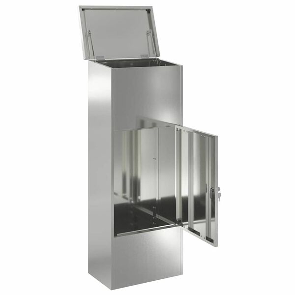 vidaXL Paketdrop-Box Schwarz 44,5 x 29 x 110,5 cm Verzinkter Stahl