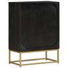 vidaXL Sideboard mit 2 Türen Schwarz Gold 55x30x75 cm Massivholz Mango