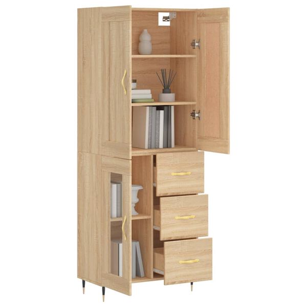 vidaXL Highboard Sonoma-Eiche 69,5x34x180 cm Holzwerkstoff