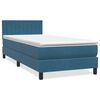 vidaXL Boxspringbett mit Matratze & LED Dunkelblau 80x220 cm Samt