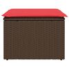 vidaXL Gartenhocker mit Kissen Braun 55x55x37 cm Poly Rattan