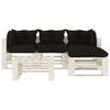 vidaXL 5-tlg. Garten-Lounge-Set Paletten mit Kissen in Schwarz Holz