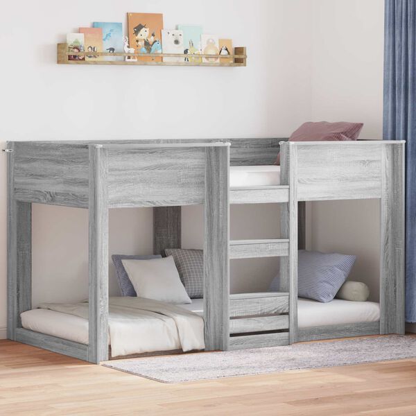 vidaXL Etagenbett f&uuml;r Kinder Graues Sonoma 80 x 200 cm Holzwerkstoff