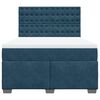 vidaXL Boxspringbett mit Matratze Blau 160x200 cm Samt