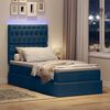 vidaXL Bett mit Stauraum und LED mit LED Blau 90 x 190 cm Polyester