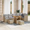 vidaXL Garten-Sofa-Set 9 pcs Beige und Hellgrau 80 x 80 x 71 cm