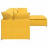 vidaXL Modulares Sofa mit Fu&szlig;hocker Kissen Cordstoff Hellgelb