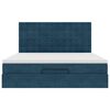 vidaXL Ottoman-Bett mit Matratzen Dunkelblau 160x200 cm Samt