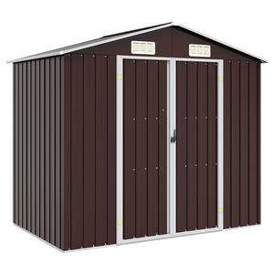 vidaXL Ger&auml;tehaus Braun 205x129x183 cm Verzinkter Stahl