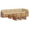 vidaXL Outdoor-Sofagarnitur 9 stk. Natur und Beige Polyester