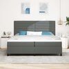 vidaXL Boxspringbett mit Matratze Dunkelgrau 200 x 200 cm Stoff