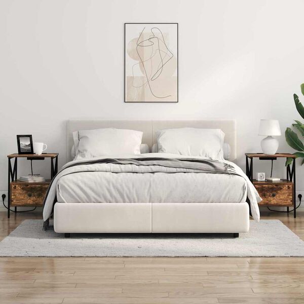 vidaXL Nachttisch Ger&auml;ucherte Eiche 41,5 x 40,5 x 55 cm Holzwerkstoff