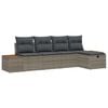 vidaXL Gartensofa-set 5 stk. Grau Poly-Rattan