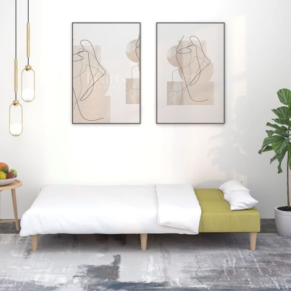 vidaXL Schlafsofa 2-Sitzer Gr&uuml;n Stoff