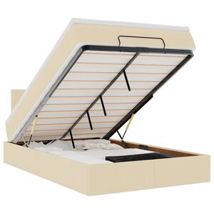 vidaXL Ottomane Bett mit Matratze & LEDs Creme 120x190 cm Stoff