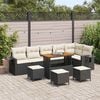 vidaXL Gartensofa-set 10 pcs Schwarz Poly-Rattan