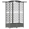 vidaXL Hochbeet mit Rankgitter und Dach Hellgrau 124 x 40 x 123 cm PP