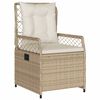 vidaXL 7-tlg. Garten-Essgruppe mit Kissen Beige Poly Rattan