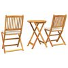 vidaXL Garten Bistro Set 3 pcs Braun Akazie Massivholz