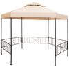 vidaXL Gartenpavillon Partyzelt Hexagonal Beige 323x265 cm