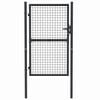 vidaXL Maschen-Gartentor verzinkter Stahl 100 x 150 cm Grau