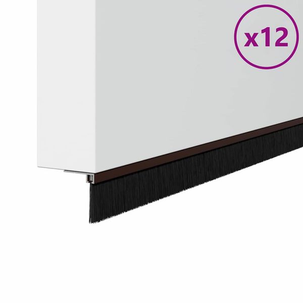 vidaXL Aufsteck T&uuml;rb&uuml;rstendichtungen 12 pcs Braun 100 cm
