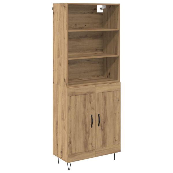 vidaXL Highboard 2 pcs Artisan-Eiche Holzwerkstoff
