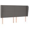 vidaXL Kopfteil mit Ohren Grau 203x23x118/128 cm Kunstleder