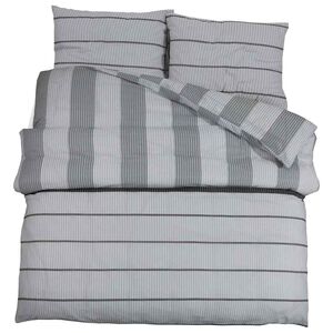 vidaXL Bettw&auml;sche-Set Hellgrau 225x220 cm Baumwolle