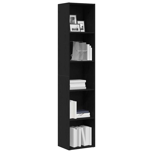 vidaXL Bücherregal Eiche Schwarz 40 x 30 x 189 cm Holzwerkstoff