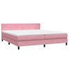 vidaXL Boxspringbett mit Matratze & LED Rosa 200x210 cm Samt