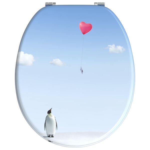 vidaXL Toilettensitz Blau 44 x 38 cm MDF-Platte