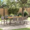 vidaXL Garten Essgruppe 9 pcs Grau Poly-Rattan