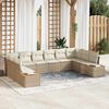 vidaXL Gartensofa-set mit Kissen 10 pcs Beige und Creme Polyrattan