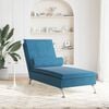 vidaXL Massage-Chaiselongue mit Nackenrolle Blau Samt