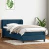 vidaXL Boxspringbett mit Matratze Dunkelblau 90x210 cm Samt
