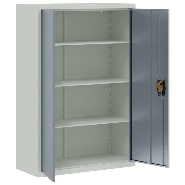 vidaXL Aktenschrank Hellgrau und Dunkelgrau 90x40x140 cm Stahl