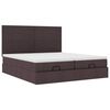 vidaXL Ottoman-Bett mit Matratzen Dunkelbraun 180x200 cm Stoff