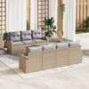 vidaXL Gartensofa-set mit Kissen 8 pcs Beige Poly-Rattan
