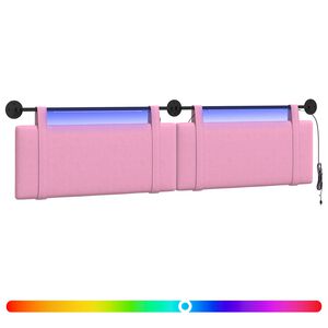 vidaXL H&auml;ngendes Kopfteil Rosa Stoff