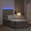 vidaXL Bett mit Stauraum und LED mit LED Taupe 100 x 200 cm Polyester