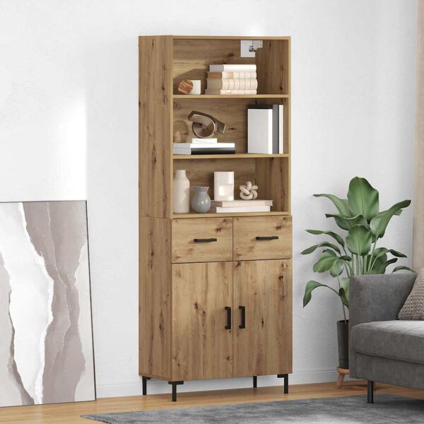 vidaXL Highboard Artisan-Eiche 69,5 x 34 x 180 cm Holzwerkstoff