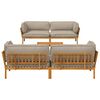 vidaXL Sofa Set mit Kissen Uni 5 pcs Taupe Massivholz Akazie