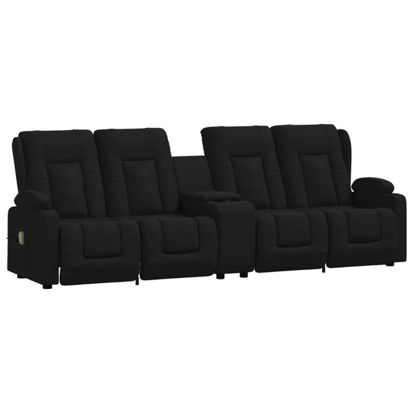 vidaXL 4-Sitzer Massagesessel mit Getränkehalter Schwarz Kunstleder