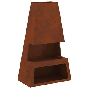 vidaXL Feuerstelle Rostoptik 60 x 35 x 100 cm Wetterfeststahl