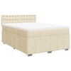 vidaXL Boxspringbett mit Matratze Creme 140x190 cm Stoff