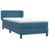vidaXL Boxspringbett mit Matratze Dunkelblau 90x220 cm Samt