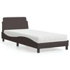vidaXL Bett mit Matratze "Dover" Dunkelbraun 90x190 cm Stoff